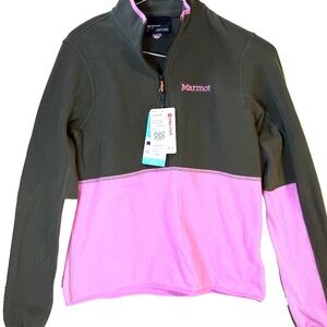 Marmot Women’s Rocklin 1/2 Zip Pullover Size Small Green/Pink NWT new